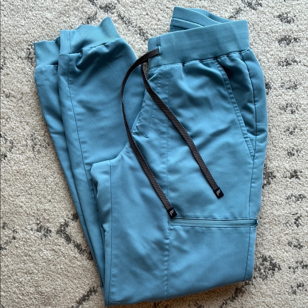 Fabletics Blue Jogger and Top Scrub Set- Soft Lightweight